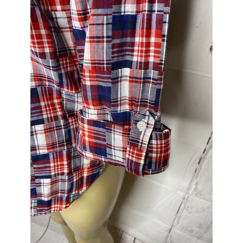 Tommy Hilfiger Shirt Women XS Heritage Top Patchwork L/S Button Front Flag NWT - Picture 6 of 9